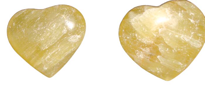 lemon calcite heart