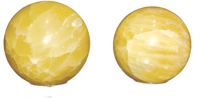 lemon calcite sphere