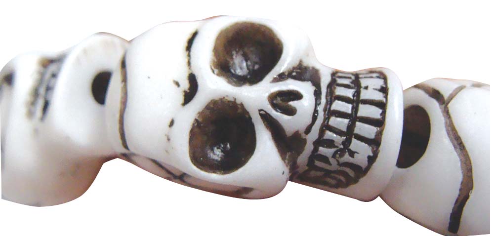 skull bead white large