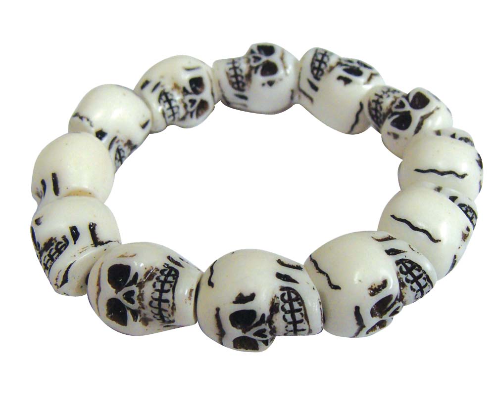 skull bead white small bracelet