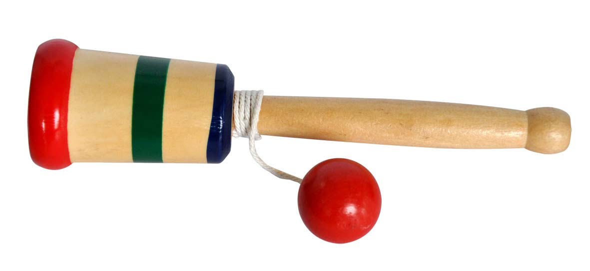 wooden catch ball game