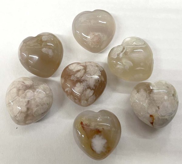 Small Stone Hearts-Flower Agate - DriftStone Pueblo