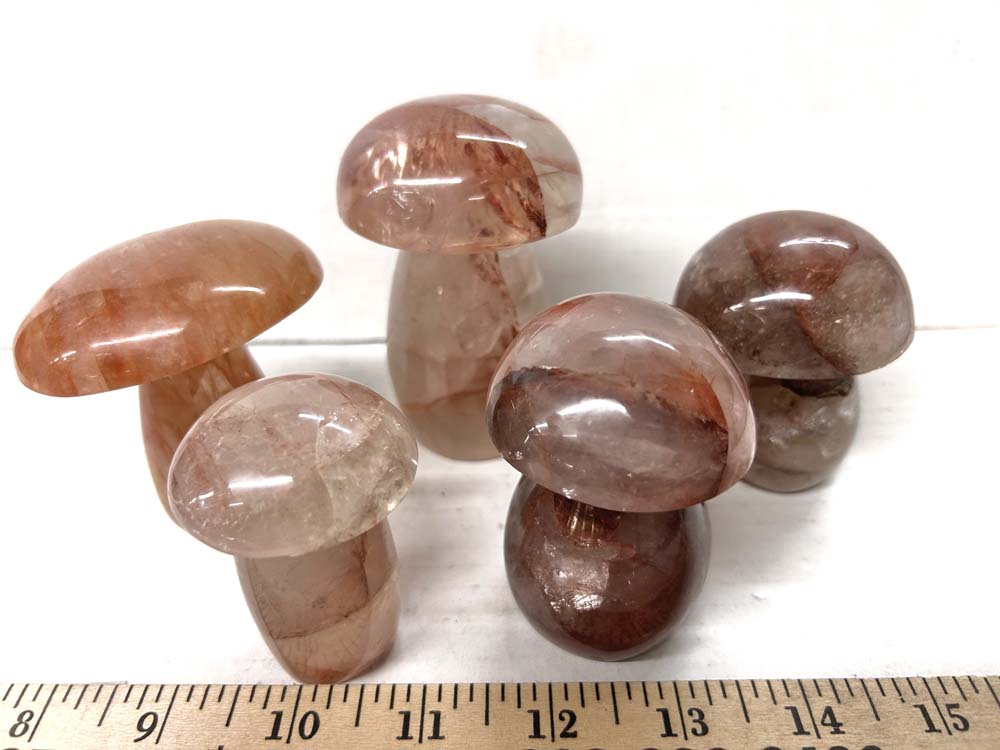 natural red quartz hematoid mushroom 3