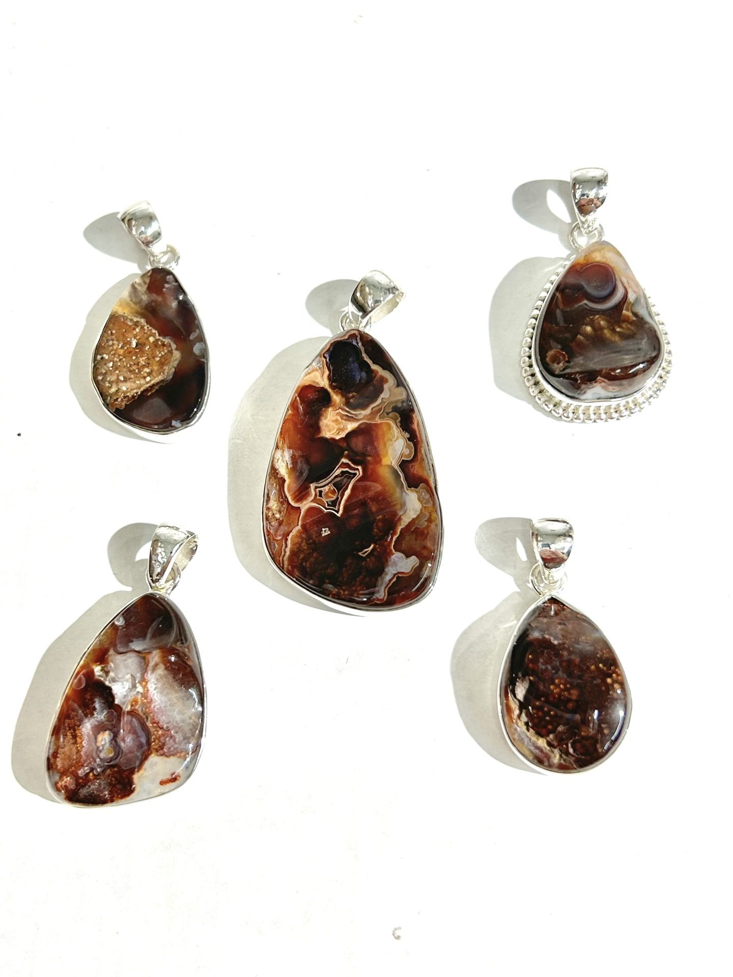 sterling pendant mexican fire agate