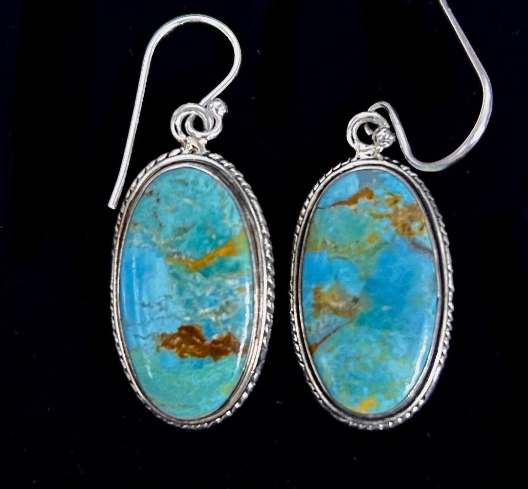 sterling earrings kingman turquoise