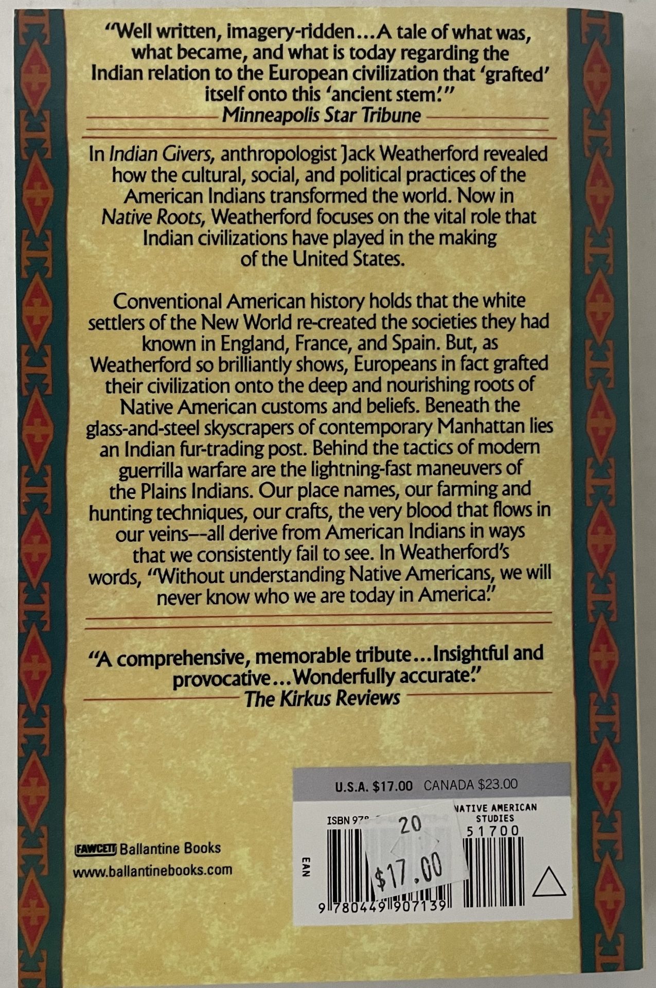 NATIVE ROOTS HOW THE INDIANS ENRICHED AMERICA BACK