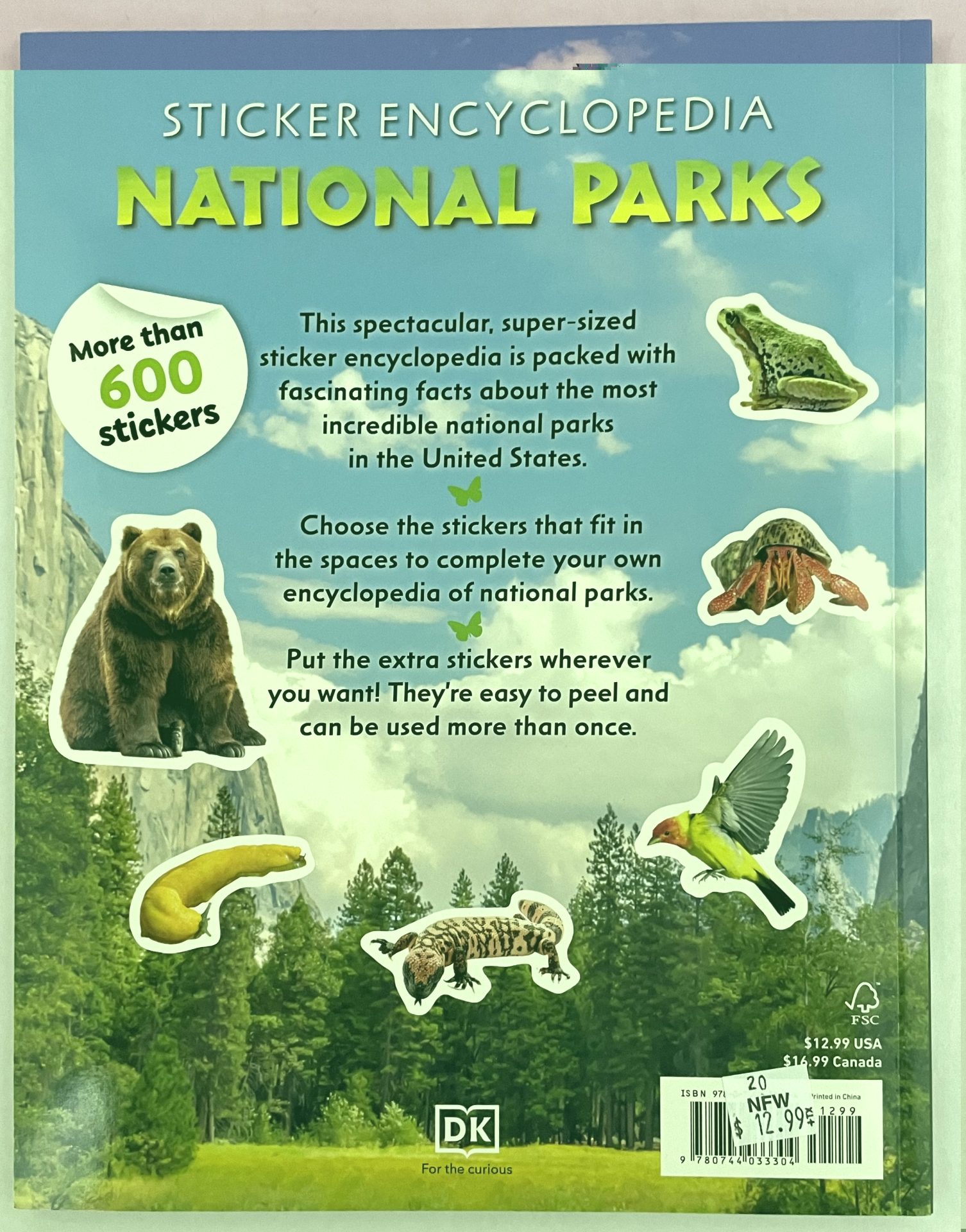 STICKER ENCYCLOPEDIA NATIONAL PARKS BACK