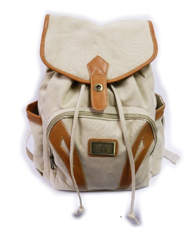 Cream canvas backpack sale