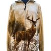 full zip fleece no hood deer