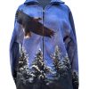 full zip fleece no hood eagle