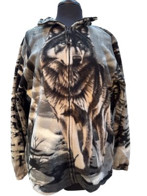 Full Zip Fleece no hood Grey Wolf