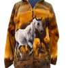 full zip fleece no hood horse