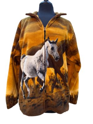 Full Zip Fleece no hood Sunset Horse