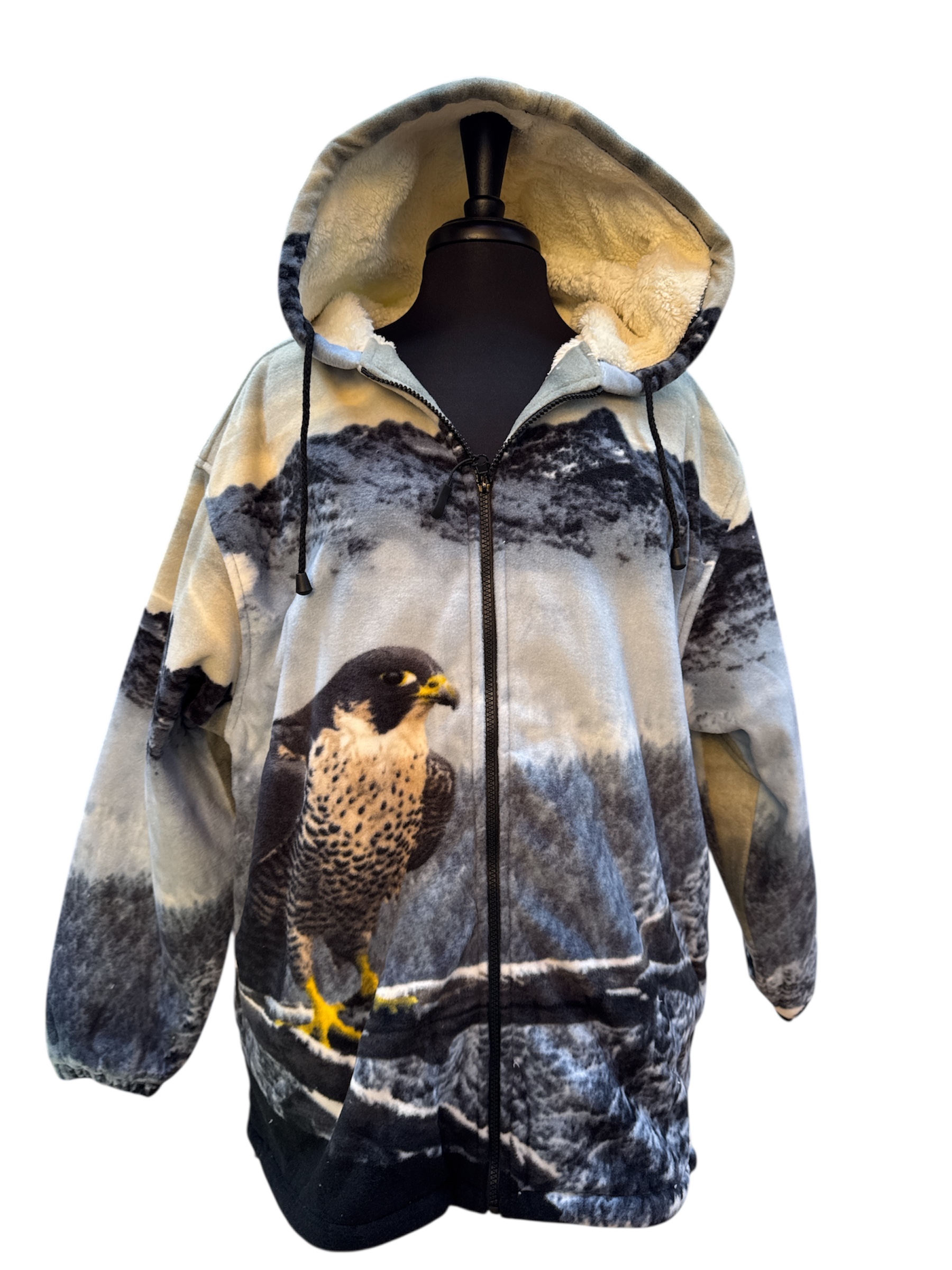 full zip plush sherpa w hood falcon