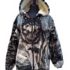 full zip plush sherpa w hood gray wolf